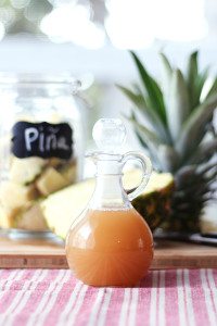 Raw pineapple vinegar recipe. It's sour and tangy like most vinegars but with a hint of pineapple flavor. Great in dressings, sauces and marinades.