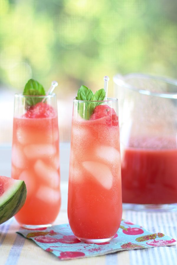 Perfect Summer Watermelon Shrub recipe. Ripe watermelon, honey and apple cider vinegar are combined to make a syrup to flavor cocktails and drinks.