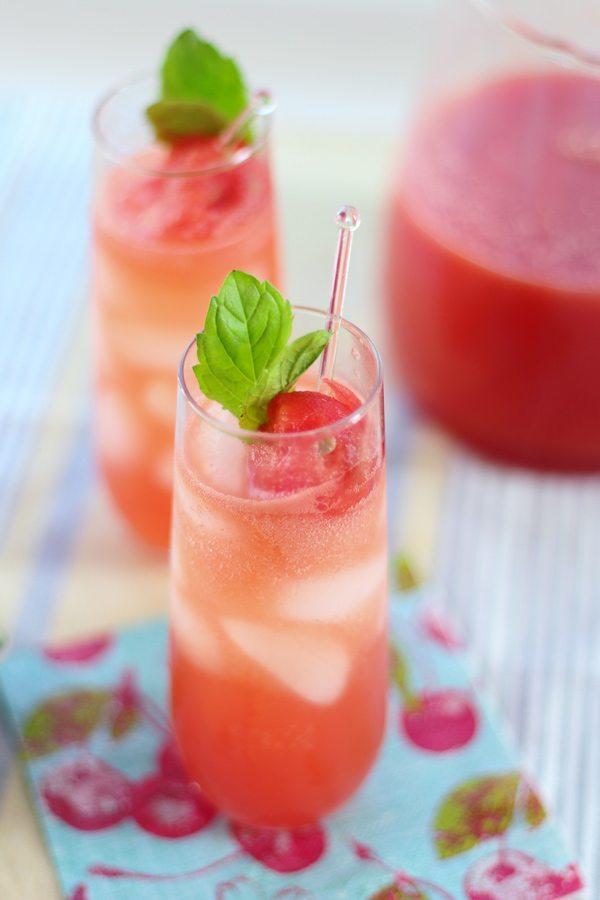 Perfect Summer Watermelon Shrub recipe. Ripe watermelon, honey and apple cider vinegar are combined to make a syrup to flavor cocktails and drinks.