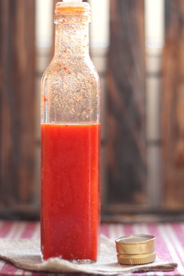Easy Lacto-Fermented Hot Sauce is simple to make. Requires only 4 ingredients and is bursting with complex flavor.