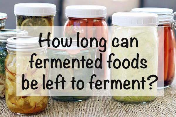 How long can fermented foods be left to ferment? You can let your vegetables ferment for several weeks, months or days, but it depends on these things.