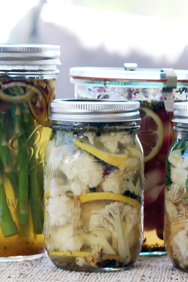 Dried herbs, garlic and lemon are in these tangy, probiotic, mediterranean cauliflower pickles. These are great for your skin and energy boosting.