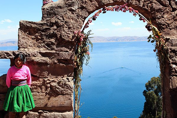 Trip To Peru. Taquile Island archway.