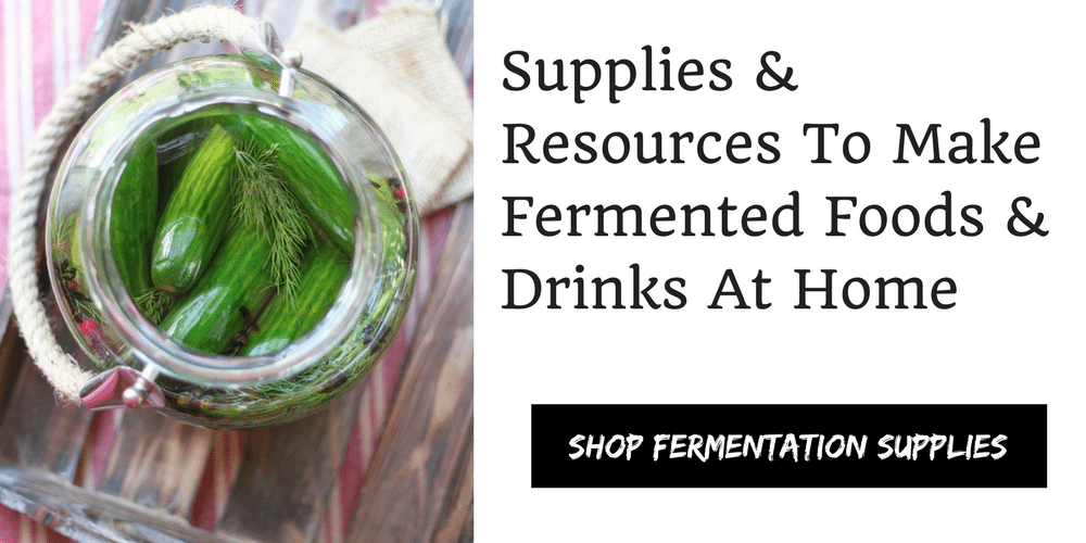 Supplies and resources to make fermented foods and drinks at home.