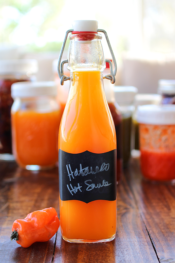 Habanero peppers, bell peppers and garlic are fermented in saltwater to create a spicy, Habanero Hot Sauce that's rich in flavor and packs some heat.